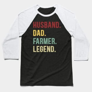 Farmer Funny Vintage Retro Shirt Husband Dad Farmer Legend Baseball T-Shirt